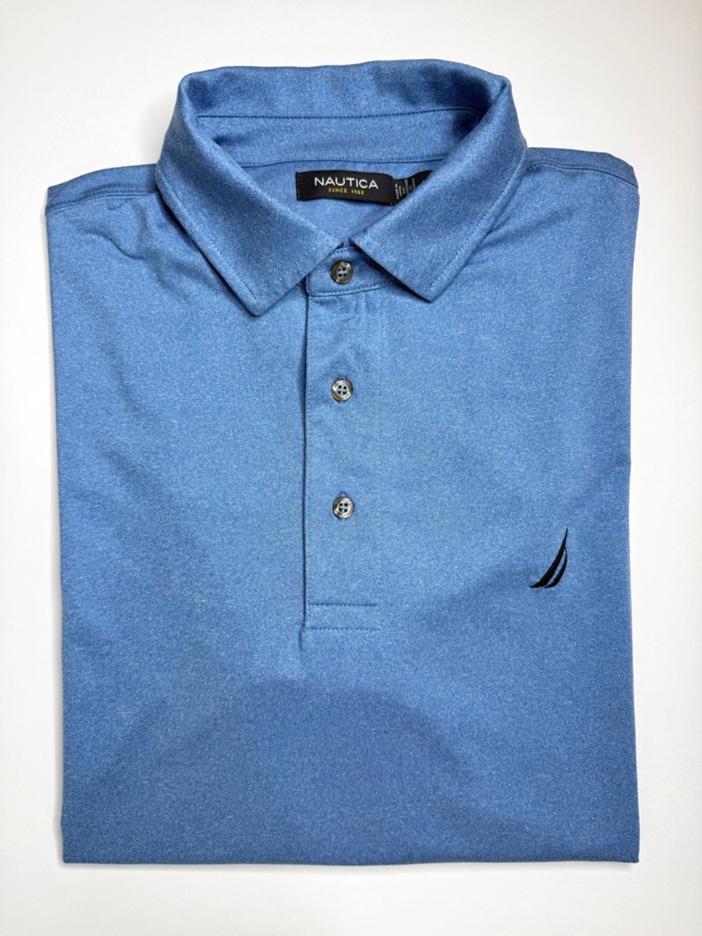 NAUTICA Men’s Heather Blue Performance Polo KC5401